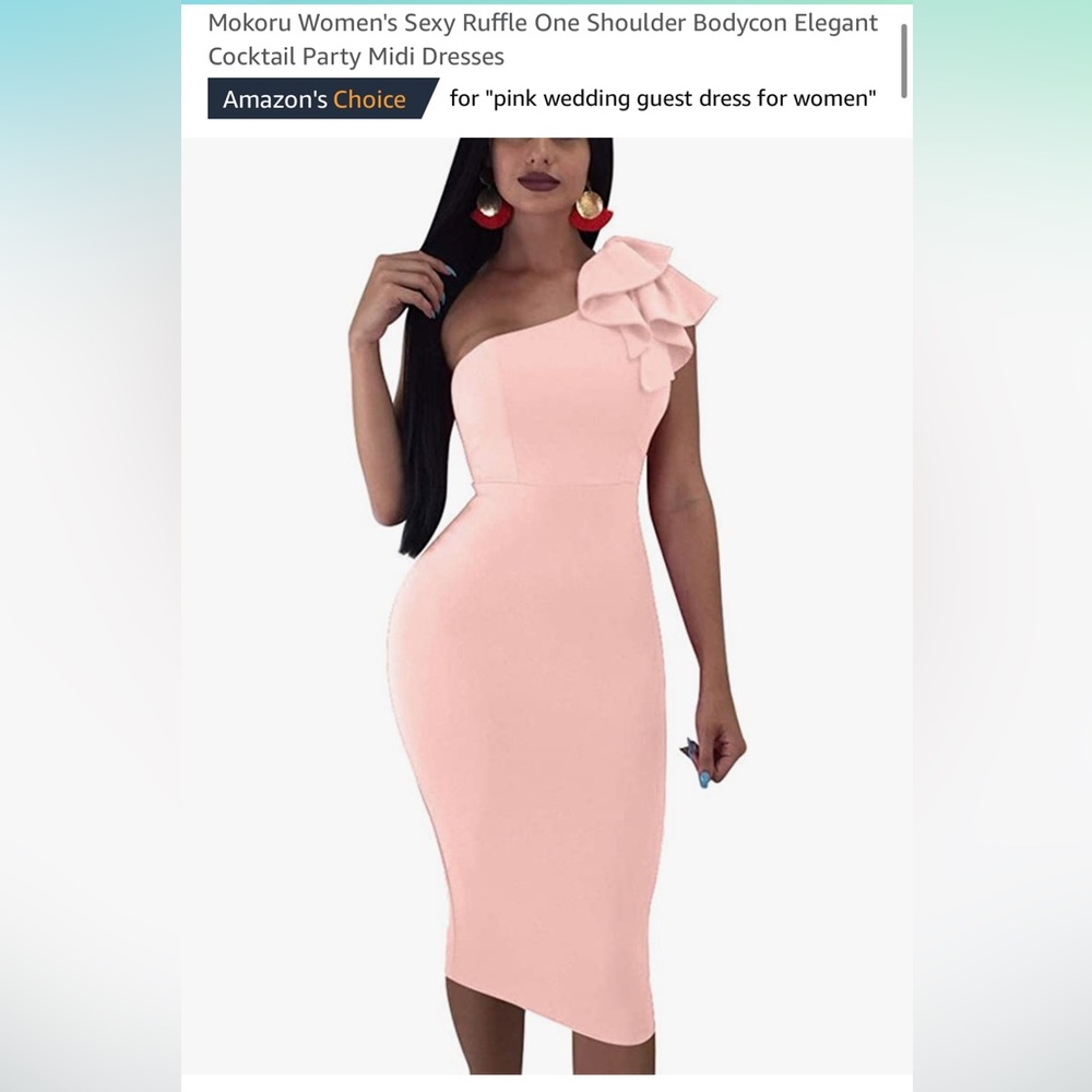 Ruffle One Shoulder Bodycon Elegant
Cocktail Party Midi Dresses